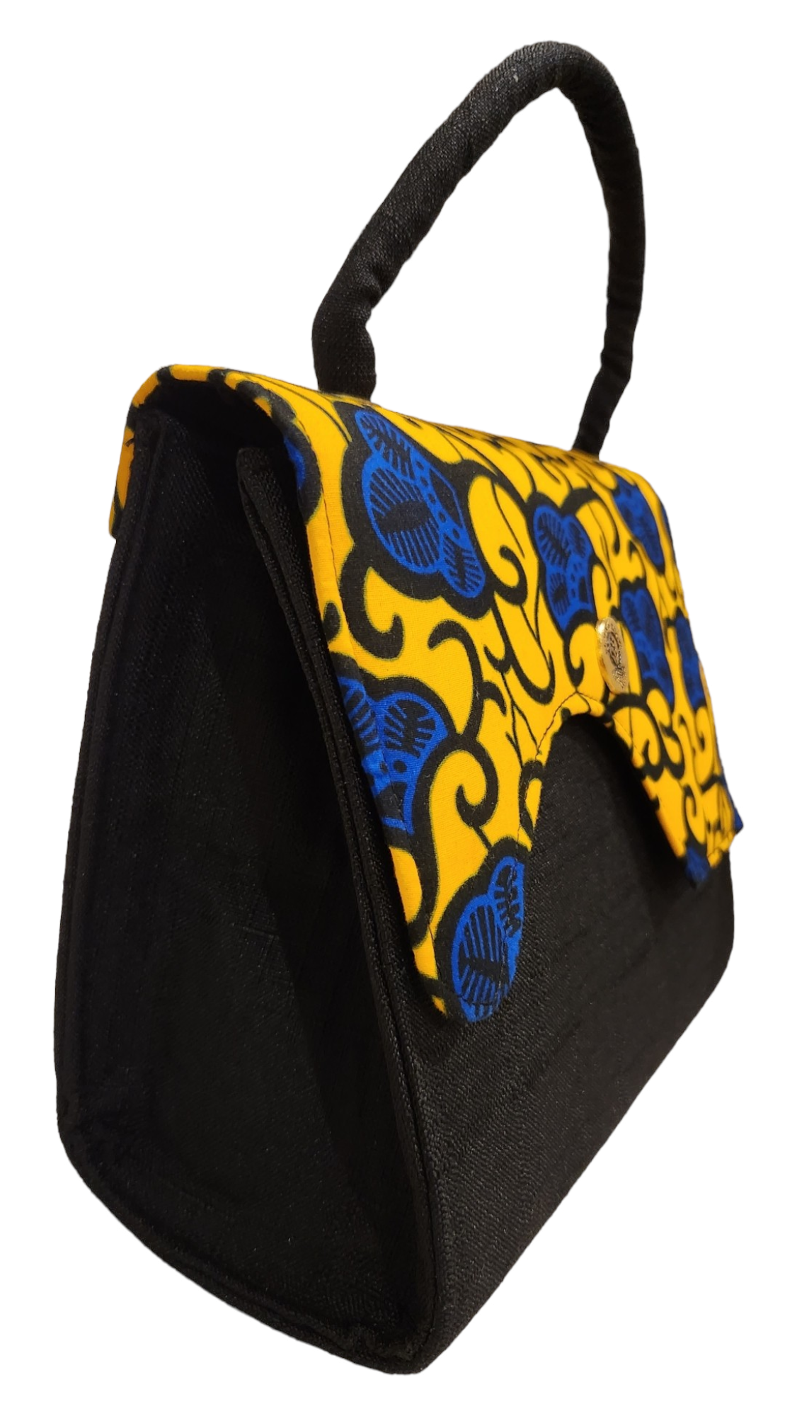 Yellow with Blue Flowers "Rahel" Handbag