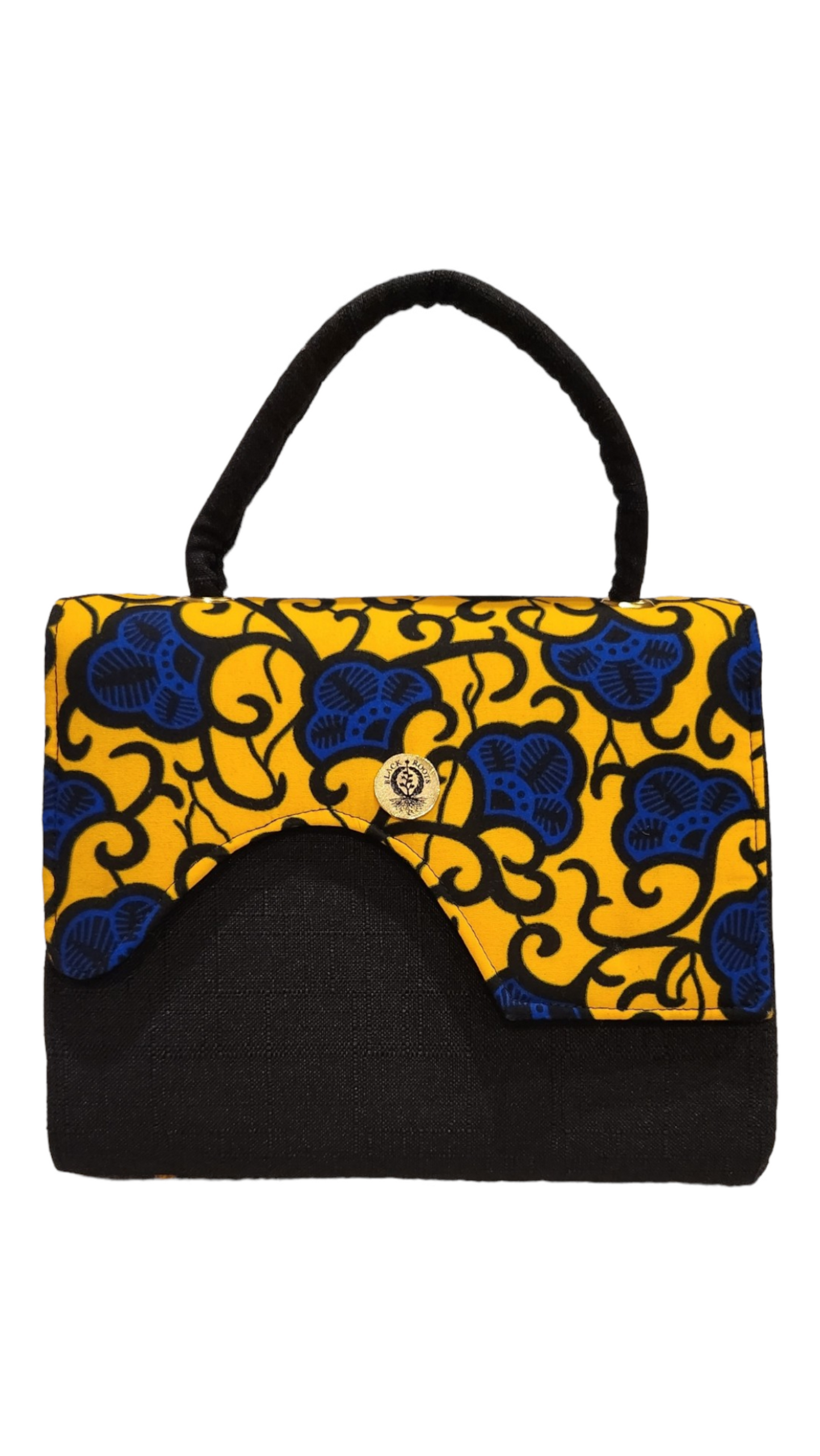 Yellow with Blue Flowers "Rahel" Handbag